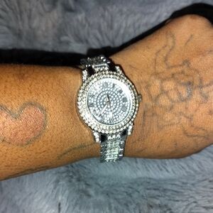 Dazzling Silver Women's Watch with Crystal Accents